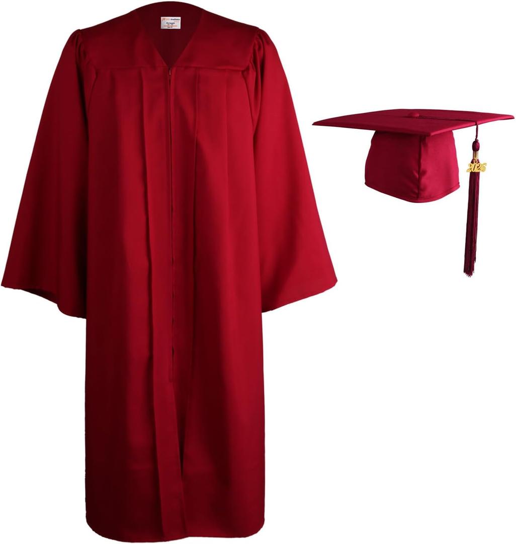 OSBO GradSeason Matte Graduation Cap and Gown 2026 Set with Tassel for High School & College 10 Colors