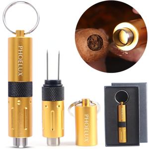  Punch Multitool 2-in-1, Hole Opener and Twin Needle in A Key Chain Ring with Gift Box (Gold)