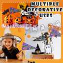 24 Set DIY Halloween Stick Flags 6.2" x 12.4" Paper Pennant Flags with Ribbons Include 24 Ghost Boo Pennant Flags 24 Flat Bamboo Stick 120 Ribbons for Halloween Boo Basket Decoration