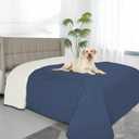 Easy-Going Waterproof Dog Bed Cover Reversible Leak Proof Pet Blanket Replacement Mat for Furniture Washable Couch Cover Sofa Cover for Dogs Cat(82x102 Inch, Navy/Ivory)