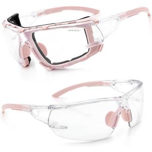 UKNOW Safety Glasses - Anti Fog Wraparound Lenses - Removable Foam Gasket - ANSI Z87.1 Protective Eyewear - Impact Resistant