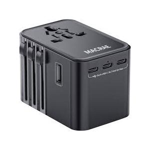 Universal Travel Adapter Worldwide with 3 USB C and 2 USB A Ports, MACRAE Universal European Plug Adaptor US to World, International Power Adapter for EU, USA, UK, Australia, Thailand, India etc