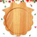 Bokon 12" Wreath Christmas Charcuterie Board Wooden Cutting Board Xmas Serving Platter Tray Cookie Plate for Cheese Bread Dessert Fruit, Gift for Christmas Party Holiday Decoration(Rubber Wood)