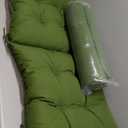  3-Piece Veranda Hunter Green Solid Tufted Outdoor Cushion with 1 Wicker Bench Cushion and 2 Wicker Seat Cushions