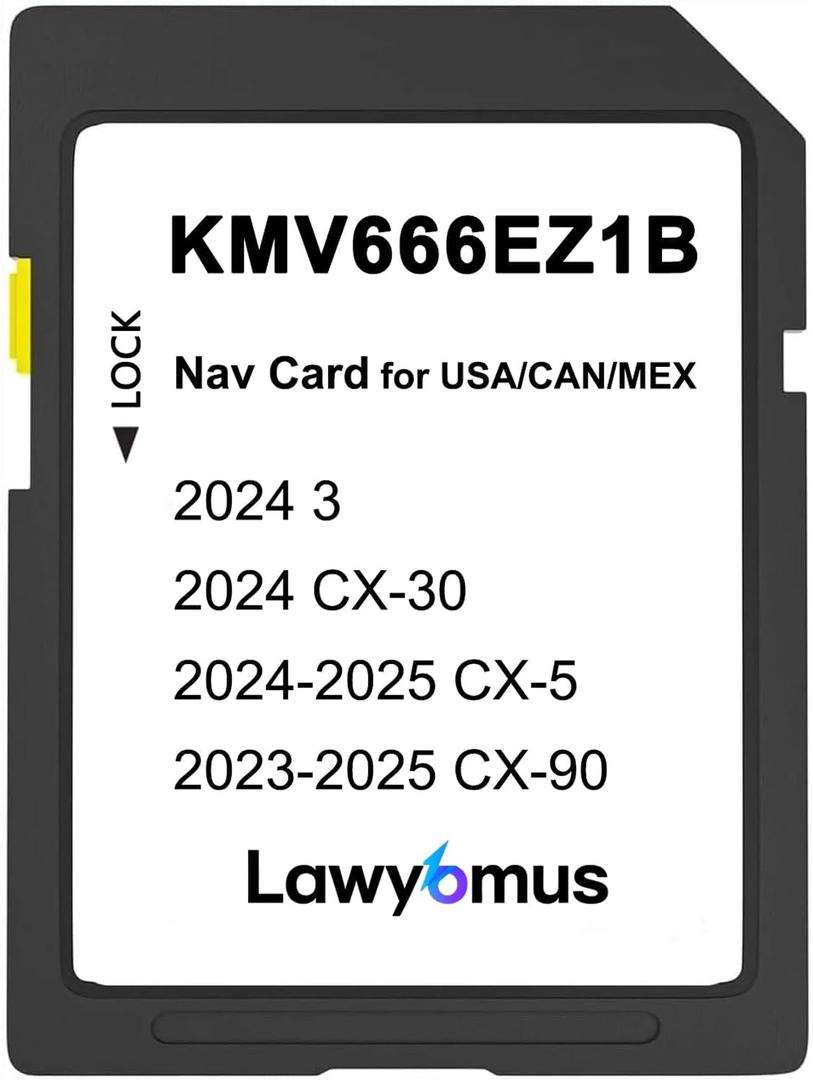 Mazda Navigation SD Card KMV666EZ1B  GPS Navigation SD Card for 2024 Mazda 3 / CX30, 2024-2025 CX5, 2023-2025 CX90  Includes USA/Canada/Mexico Maps
