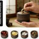 Vintage Ceramic Containers with Lids, Multi-Purpose Tea Jars & Sugar Container, Small Jars for Kitchen Storage & Decor