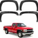 ALMULOO 78.0" / 96.0" Truck Bed Fender Flares Compatible with 1999-2007 Chevrolet Silverado 1999-2006 GMC Sierra 1500/2500/3500HD 4PCS Fender Trim Black Textured Plastic(PP)