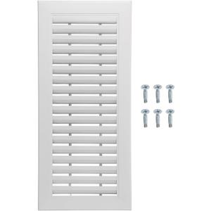 Aluminum Air Vent Cover (18" x 8") - Rectangle Ventilation Grille Louvered Ventilation Cover for Cabinet Closet Door Wardrobe HVAC Vent (Ducting Openings: 15.6" x 5.7"),White
