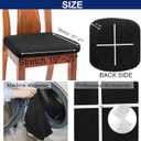 BUYUE Dining Room Chair Seat Covers Set of 4, TPU not Mixed, Friendly Jacquard Fabric Stretch Washable Slipcover for Kitchen Seat Cushions, Black-4PCS