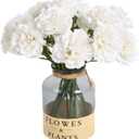 15PCS White Carnations Artificial Flowers White Fake Flowers Silk Carnations White Flowers for Wedding Centerpieces Bridal Shower for Dining Table Home Party Birthday Decor (White)