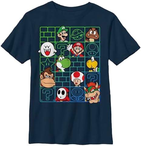 Boy's Nintendo Mario Characters Wall T-Shirt, Large