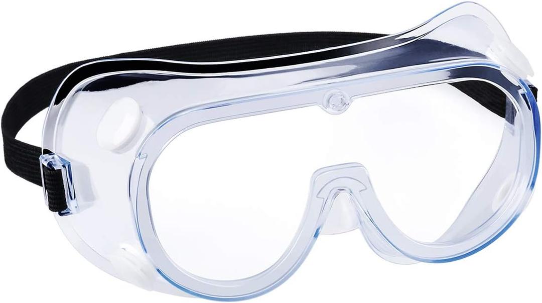 YunTuo 1 pack Safety Goggles, Adjustable,Lightweight Anti-Fog Protective Safety Glasses, Eye Protection, White