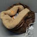 K&H Pet Products Heated Cat Bed Indoor, Thermo-Snuggle Cup Bomber Soft Heated Pet Bed for Large Indoor Cats and Small Dogs, Machine Washable, Waterproof Heated Pad, Safety Listed - 18x14in Chocolate