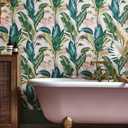 Envy Leaf It Out Sunrise Removable Wallpaper Pink, Coverage 56 Square Feet, 396"L x 20.5"W