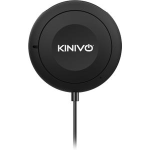 Kinivo BTC450 Bluetooth Car Kit (Hands-Free, AUX Bluetooth Adapter for Cars with Ground Loop Noise Isolator, 3.5mm Aux Input, Apt-X)