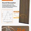 Upick Acoustic Wood Slat Wall Panels 24" x 12" Dark Walnut for Interior Decor - Sound Absorbing Accent Wall, Easy DIY Install, 6 Pack