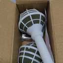 Arlai 2pcs 7.1" Bridal Bouquet Stand Wedding Bridal Bouquet Holder Foam Flower Handles (Green+White), with 50pcs Bouquet Pin Brooch Flower Pin Teardrop Pearl Head Pin for Bride Artificial Flower