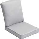 Crestlive Outdoor Deep Seat Cushions, 22 x 21, Waterproof, Fade-Resistant Patio Chair Replacement Cushion for Furniture, Sofa, Light Grey
