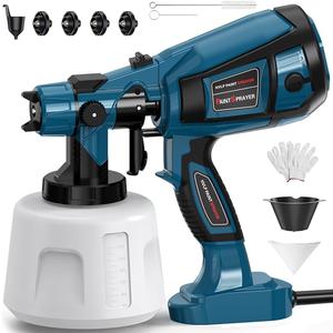 Paint Sprayer Tool 1000W High Power Electric Spray Paint Gun Easy to Clean for Furniture Cabinets House Painting (Blue)