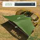 TIMBER RIDGE 19x9.8ft Retractable Car Awning with Blackout Coating, 186ft Roof Rack Pull-Out Sun Shade Overland Camping, UPF50+ Waterproof Sun Shelter for Vehicle/Truck/Jeep/SUV/Van Green