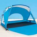Calen Beach Tent,Beach Canopy Shade Tent with UPF50+UV Protection for 3/4-4/5-6/8 Person, Waterproof Portable Easy Setup Beach Sun Shelter Tent for Outdoor Adventures,Camping,Picnics with Carrying Bag (blue)