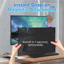 Removable Hanging Magnetic 24 Inch privacy screen for computer monitor, Fit Frameless Monitor 16:9 Widescreen, Anti Blue Light Filter, Anti-Glare Eye Protector Shield, Adhesive-Free, Easy Installation
