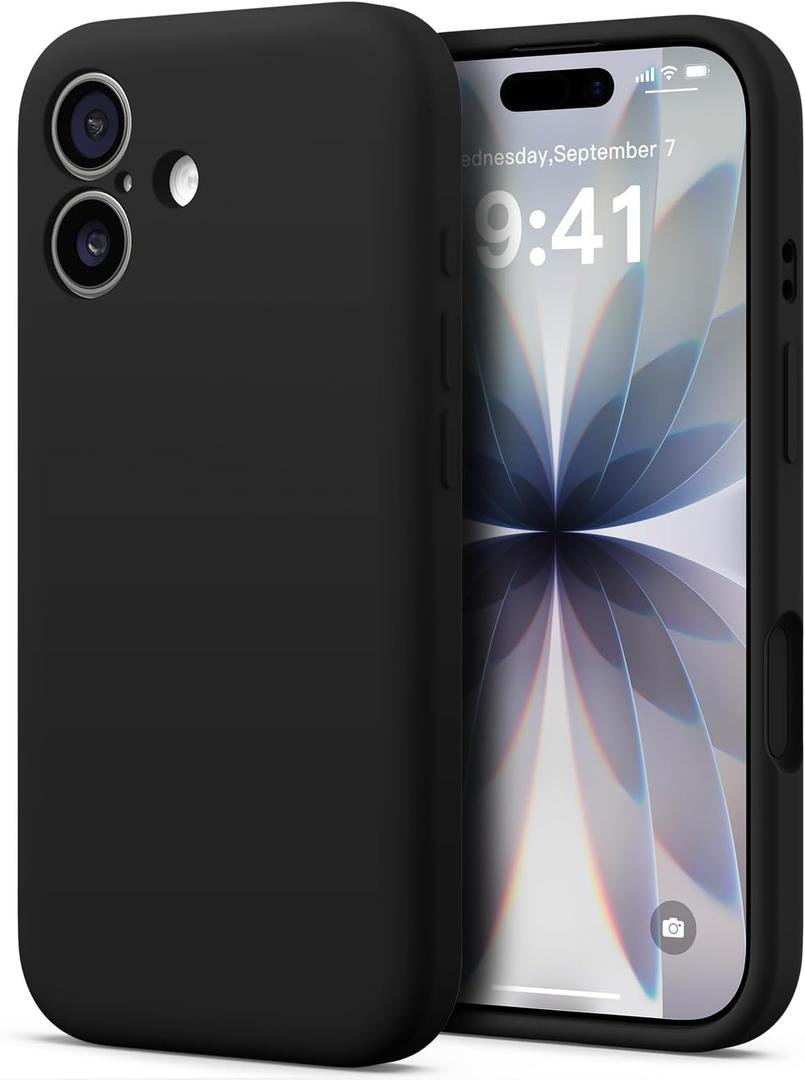 AOTESIER Compatible with iPhone 17 Case, Silicone Upgrade [Full Camera Protection][Integrated Camera Control Button] Shockproof Protective 17 Phone Case with Anti-Scratch Lining, Black (for iPhone 17 (6.3''))