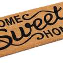Ecomills Home Sweet Home Coco Coir Door Mat, 22" x 47" x 0.5" - Non Slip Backing, Elegant Front Entry Mat, Natural, Indoor Outdoor, Low Profile, Easy to Clean, Durable Heavy Duty Rug (1'10" x 3'11" (Rectangular))
