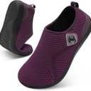 Womens Walking Shoes Comfortable Wide Diabetic Shoes Adjustable Zero Drop Edema Shoe Breathable Neuropathy Nursing Shoes Casual Wide Width Sneakers (Purple)