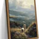 Framed Christian Wall Art Jesus Pictures Canvas Prints, Vintage Jesus Shepherding Gifts of Christian, Religion Wall Decor Painting, Religious Artwork for Bedroom Prayer Room 12x16in