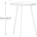 Round Side Table, Small End Table, Drink Table for Couch, Mini Tea Table for Sofa, Modern Accent Nightstand for Small Space, Living Room Bedroom LET521W, 15.7 X 15.7 X 20.8 Inches