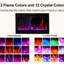 Electric Fireplace Insert 36" Realsmart 1500W Wall Mounted Fireplaces Recessed Heaters Remote Control Slim Black Fireplace Touch Screen Timer 12 Flame Colors LED Decor Low Noise