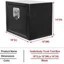 18"x 12"x 14" Steel Underbody Truck Tool Box with T-Handle Lock Latch, 18 Inch Heavy Duty Steel Under Body Toolbox for Pick Up Truck RV, Under Mount Tool Box