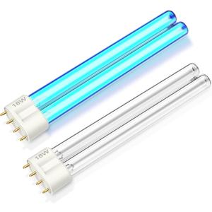 18W UV Replacement Bulb for Tetra UV2 & BP2500 & BP4000, 4Pin Base UV Light for Outdoor Pond Clarifier, Fish Tank, Water Garden (2 Pack)