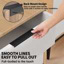 5 Pack Edge Black Hidden Drawer Door Cabinet Handle Aluminum Alloy Finger Bar Pull Concealed Furniture Hardware Back Mount Dresser Handles for Kitchen Bathroom 800mm(31.4 Inch)
