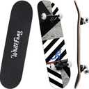 WhiteFang Skateboards for Beginners, Complete Skateboard 31 x 7.88, 7 Layer Canadian Maple Double Kick Concave Standard and Tricks Skateboards for Kids and Beginners