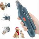 2 in 1 Dog Nail Clippers & Cat Nail Clippers Trimmers for Large Medium Small Dogs Cats Claw Trimmer Quick Sensor and Safety Guard USB Rechargeable Dogs Nail Trimmer with Catcher & 2 LED Lights (Blue)