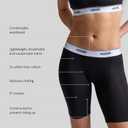 Woxer Womens Boxers - Biker 9" Boy Shorts Underwear for Women - Boxers for Women, Womens Boxer Briefs & Briefs for Women (Small, Black)