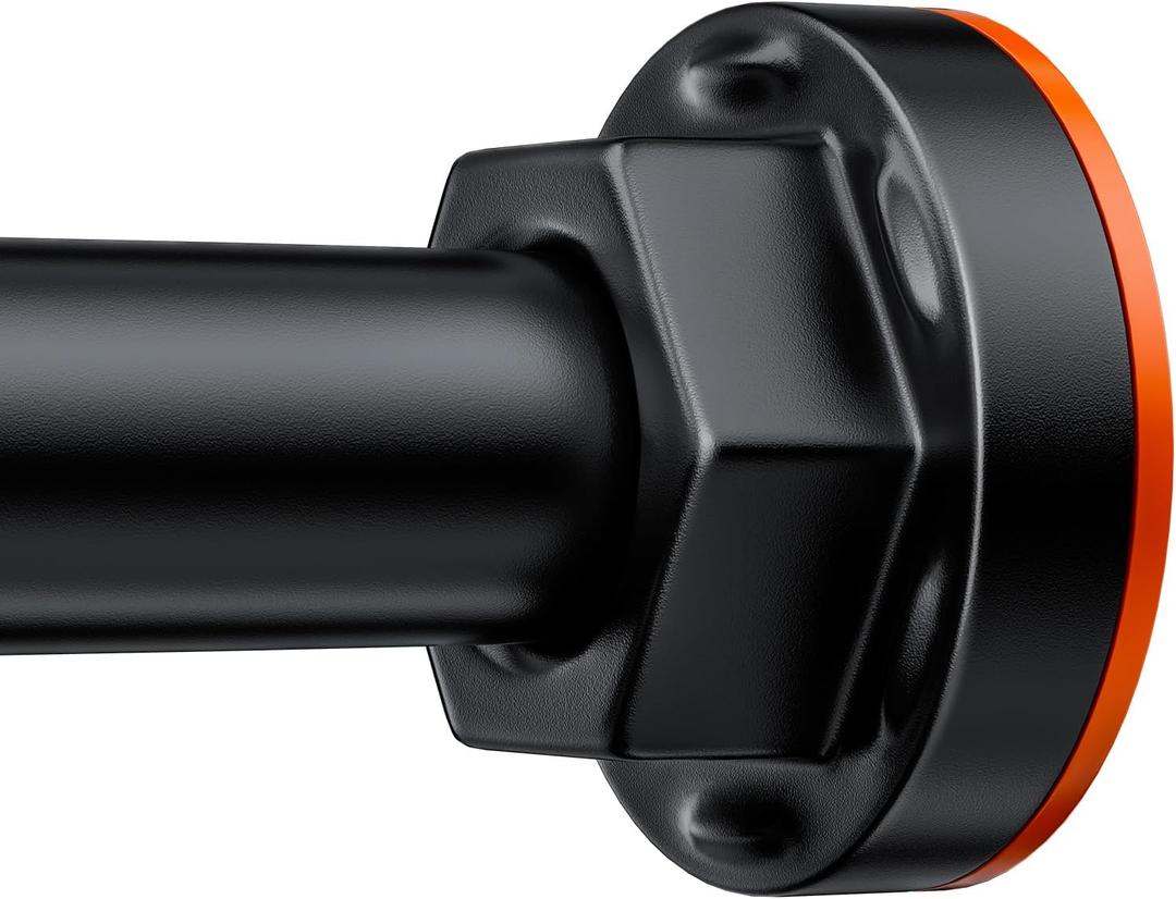 Shower Curtain Rod 27-79 Inches, Adjustable Tension Shower Rod No Drilling, No Slip, Spring Tension Curtain Rod for Bathroom Kitchen Closet Windows - Black