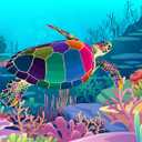 Paint by Numbers Kits for Kids - DIY Painting Craft Kits - 20x16 Inch Acrylic Oil Painting Set On Canvas for Childrens & Beginners, Colorful Sea Turtle