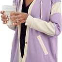 SHEWIN Jackets For Women Casual Long Sleeve Button Down Hoodies Shackets Womens Fall Fashion 2025 (Purple, M)