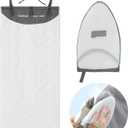 Over The Door Press Pad, Vertical Mounted Clothes Steamer Shield with Protective Glove, Heatproof Mat for Handheld Garment Care Tools, Gray and White