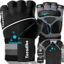 5-in-1 Workout Gloves for Men & Women, with Excellent Grip, Full Protection Exercise Weight Lifting Gym Gloves, Detachable Wrist Strap & Mesh Bag, M