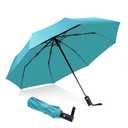NPCQUN Travel Essentials Umbrella Windproof Compact Collapsible Light, Automatic, Strong and Portable, Wind Resistant, Folding Small Umbrella for Rain Skyblue