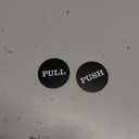2" Round Push Pull Door Signs (Black) - 1 Set (2pcs)