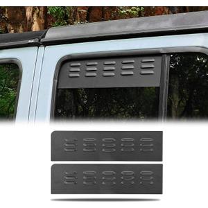 Window Covers Window Vent with Insect Net Compatible With 2018-2024 Jeep Wrangler JLU, 4 Doors (2 Pcs)
