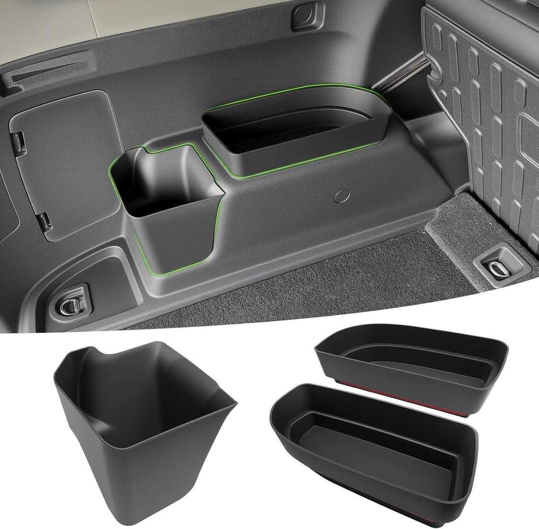 Trunk Organizer for 2010-2024 Toyota 4Runner 5-Seat 2nd Row(NOT Fit 7-Seat 3rd Row), Rear Trunk Storage Box Bin Cargo Tray for 10-24 4 Runner Interior Accessories(3Pcs Trunk Organizer)