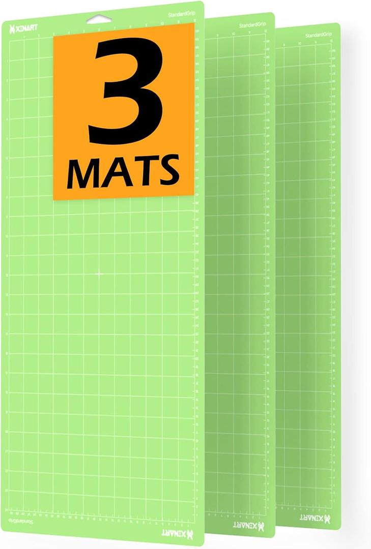 XINART Cutting Mats for Cricut Maker 3/Maker/Explore 3/Air 2,12x24 Inch Green StandardGrip Quilting Replacement Cut Mat Compitable with Cricut Machines, Standard Adhesive