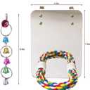 7" Bird Mirror with Rope Perch Bird Toys Swing, Comfy Perch for Greys Amazons Parakeet Cockatiel Conure Lovebirds Finch Canaries