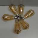 LED Dimmable Edison Light Bulbs 4W, 2200K-2400K Warm White (Amber Glass) ST64, E26 Base Pack of 6